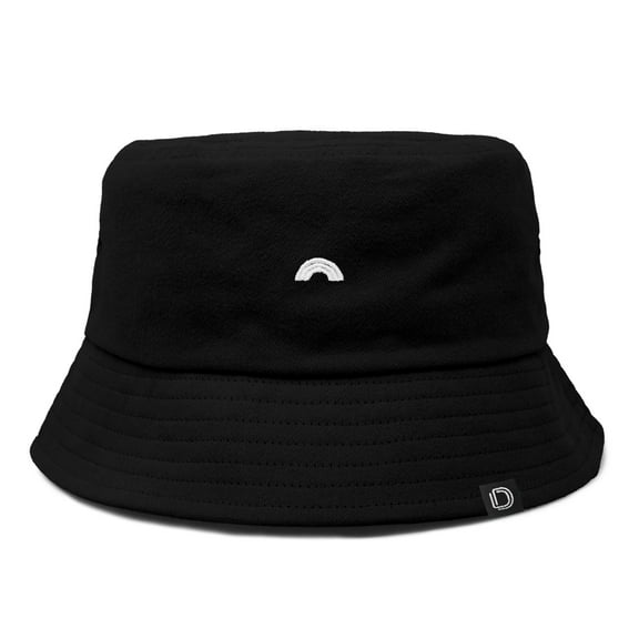 Dalix Lil Rainbow Embroidered Cotton Cap Outdoor Bucket Hat Womens in Black S Small