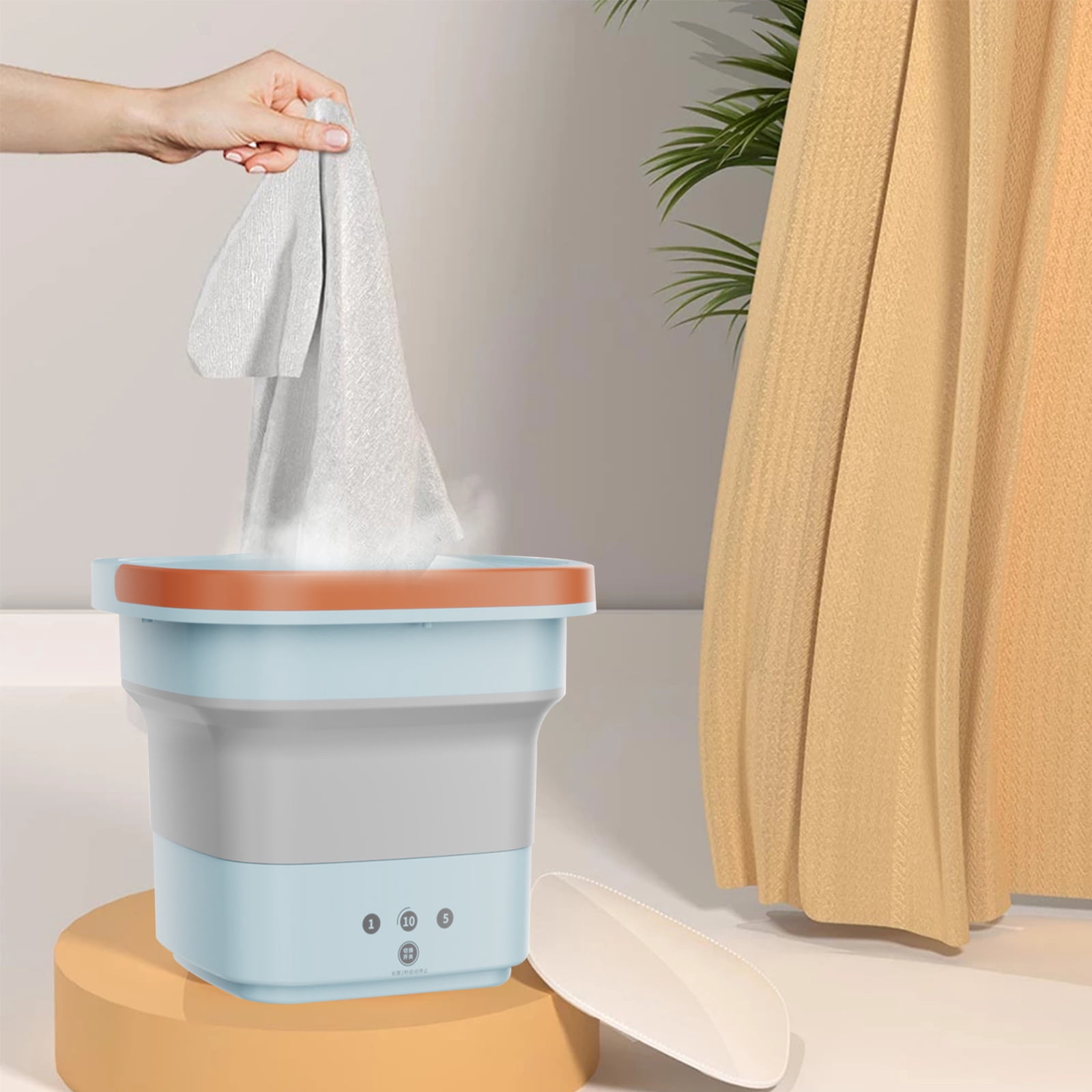 Stuffygreenus 016 cu ft Mini Portable Washing Machine with Drain Basket