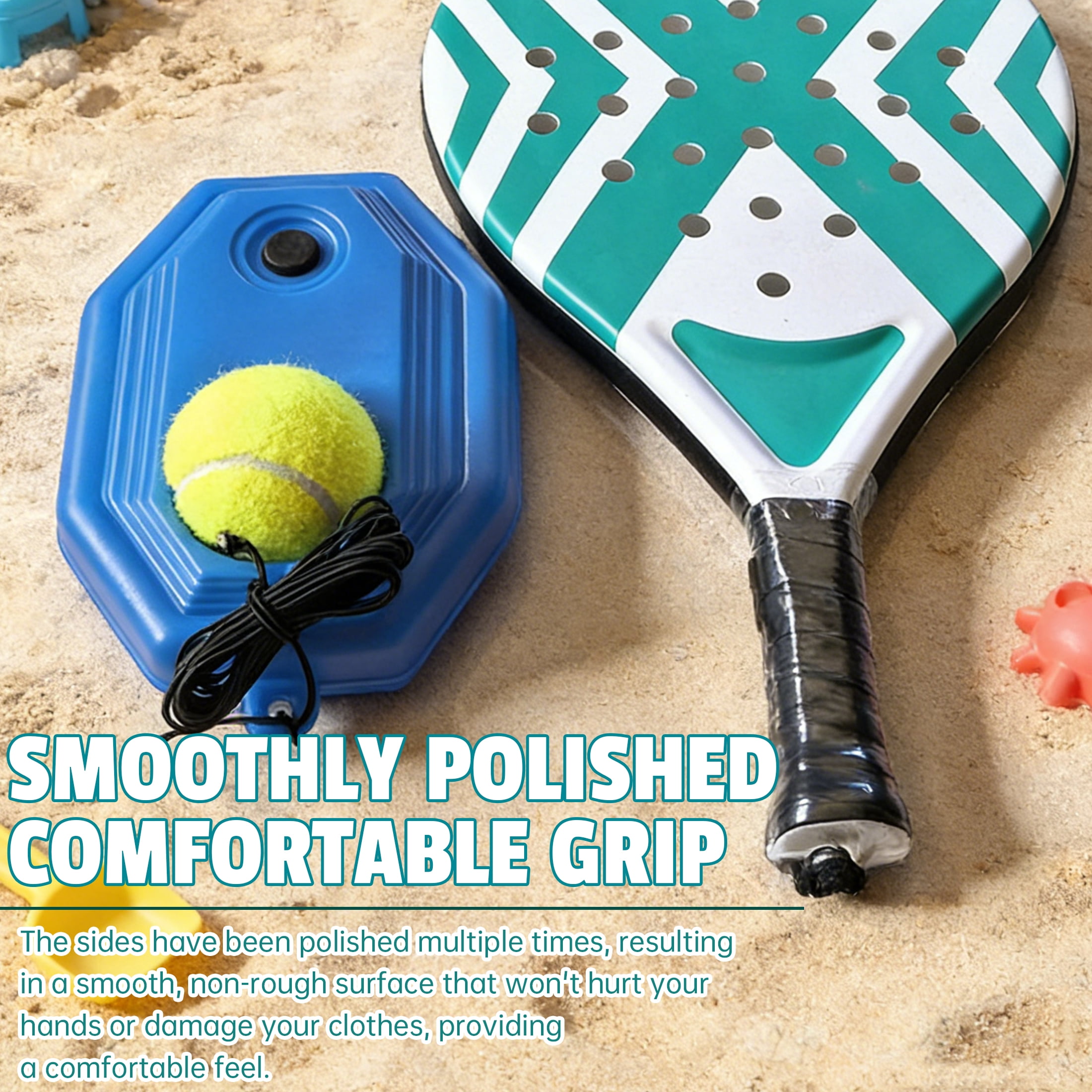 BESTSKY Padel Tennis Racket,Outdoor Beach Padel Racket,Highly Elastic & Lightweight Tennis Rackets,Comfortable & Non-Slip Grip,Padel Racquets with Racket Trainer
