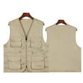 thumbnail image 3 of XUNKUSGA Cargo Vest for Kids 5-13 Years Casual Solid Color Volunteer Travel Hunting Vest Classic Safari Reflective Safety Vest with Pockets Fashion Spring Fall V Neck Sleeveless Cargo Jacket Brown, 3 of 4