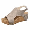 thumbnail image 1 of Sandales Habillées à Plateforme Compensée pour Femmes avec Bride Arrière Ajustable, Mode 2025, Slingback Épais, Chaussures d'Été, 1 of 5