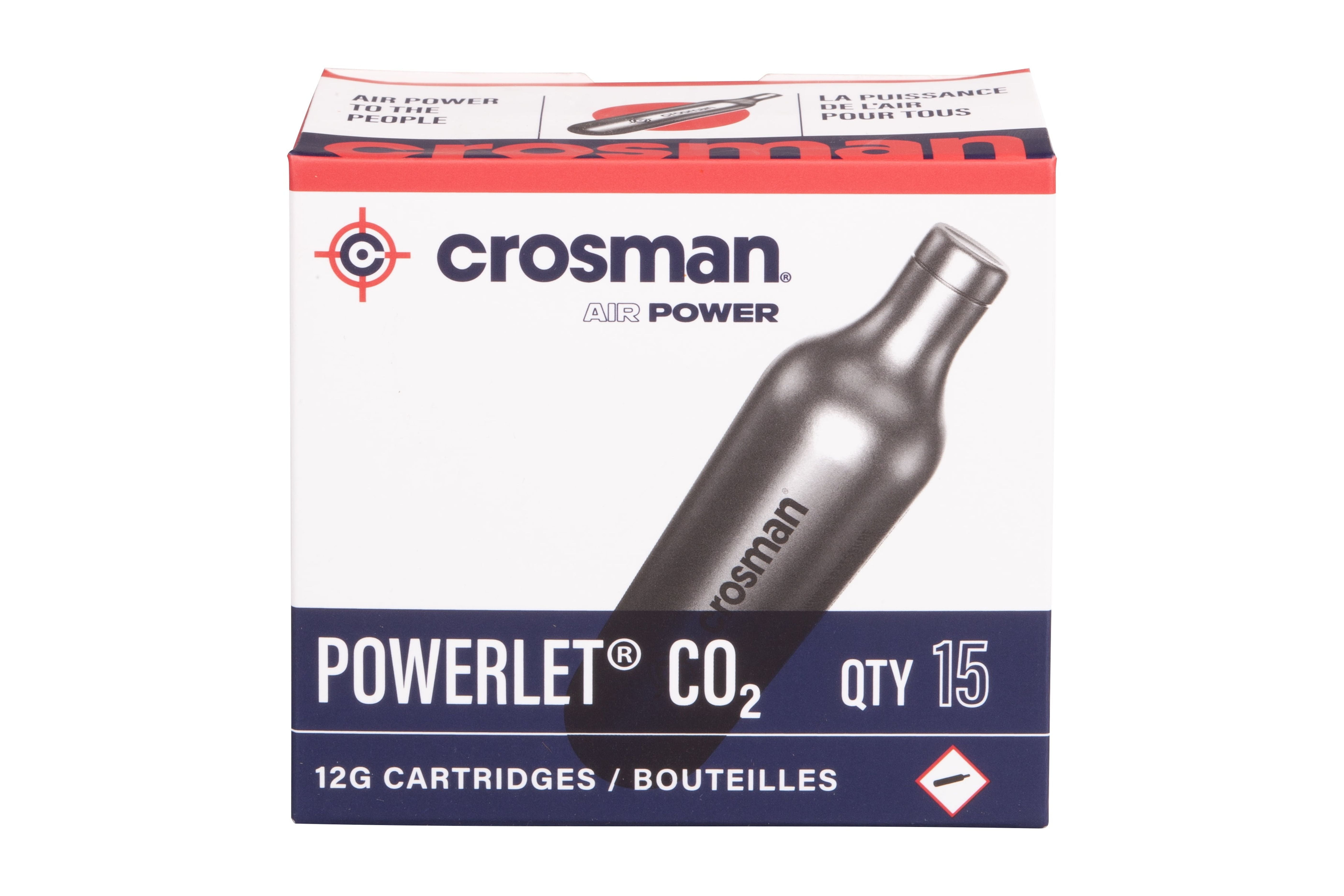 (3 pack) Crosman 12 Gram CO2 Powerlet, 15 Count, C2315, for Airguns and Paintball Markers. Silver
