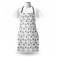 thumbnail image 3 of Vintage Apron, Modern Pattern with Various Flower Petals and Flying Colibri Birds, Unisex Kitchen Bib with Adjustable Neck for Cooking Gardening, Adult Size, Charcoal Grey and White, by Ambesonne, 3 of 4