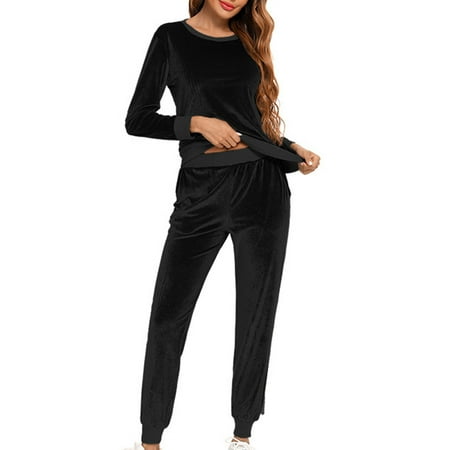 

ShomPort Pajama Set for Women Long Sleeve Sleepwear Tops and Long Pants Soft Comfy Lounge Pajama Sets