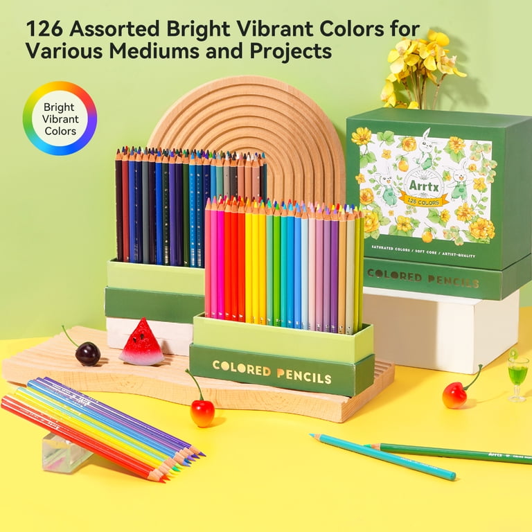 Arrtx 126 Premium Soft Core Colored Pencils Set in Kit Box for