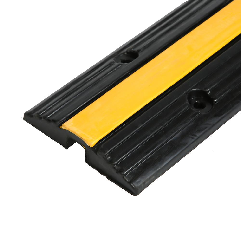 WALFRONT Rubber Speed Bump, Rubber Cable Protector, 2pcs Heavy Duty Single Channel Rubber Speed