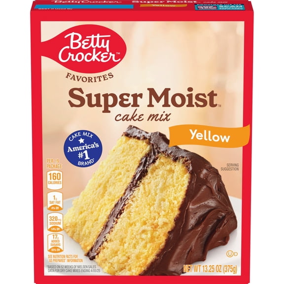 Pack Of 3 Betty Crocker Super Moist Yellow Cake Mix, 13.25 oz (Package May Vary)