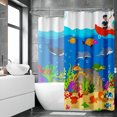 thumbnail image 2 of Gelasgo Ocean Sea Life Shower Curtain Polyester Fabric Waterproof Bathroom Curtains 72x72 Inch Kids Undersea Boat Fish Turtle Decor, 2 of 5
