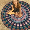 thumbnail image 3 of Gustave Round Beach Tapestry Mandala Tapestry Boho Hippie Beach Towel Outdoor Picnic Blanket Table Cloth Yoga Meditation Mat Home Decor 55 Inch, 3 of 9
