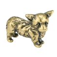 thumbnail image 1 of Figura de perro a prueba de óxido, símbolo fino de cobre, escultura de perro alegre grabada vívidamente para escritorio, 1 of 5