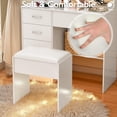 thumbnail image 5 of Vanity Stool Chair, Dressing Table Stool, Dressing Table Seat, Makeup Stool for Vanity, Easy Assembly Makeup Chair, Small Ottoman Stool, Footstool, Multifunctional Stool for Living Room, Bedroom, 5 of 5