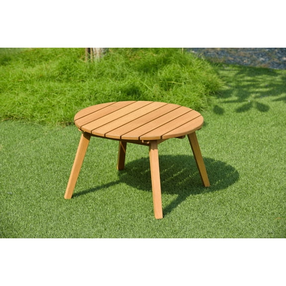 Amazonia Bryce Teak Finish Patio Round Coffee Table, Color: Brown