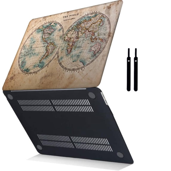 Protective Case Hard Cover Compatible with MacBook Pro 16" 2021 2022 2023 A2780/A2485 Cable Tie, Geography 88