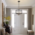 thumbnail image 6 of 4-Light Candle Chandelier Vintage Hanging Lamp for Living Room for Bedroom Hallway Kitchen Dining Room Foyer Matte Black E12 Socket, 6 of 8
