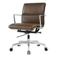 thumbnail image 3 of M347 Genuine Leather Padded Office Chair- Polished Aluminum Frame, 3 of 8