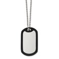 thumbnail image 1 of Stainless Steel Brushed/Mirrored Removeable Black Rubber Dog Tag Necklace 24in, 1 of 3