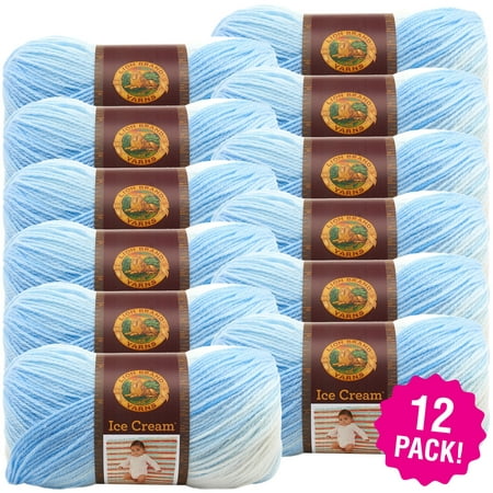 Lion Brand Ice Cream Yarn - Blueberry, Multipack of