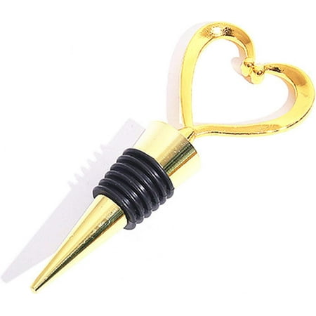 

Heart Shape Wine Bottle Stopper Reusable Creative Wine Corks Wedding Gift Valentine s Day Decorations Keeps Wine Fresh Gold