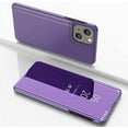 thumbnail image 2 of Mirror Case for Apple iPhone 13, Wireless Charging Luxury View Smart Display Ultra Thin Makeup Phone Cover for Apple iPhone 13 QH Purple, 2 of 10