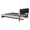 thumbnail image 6 of Queen Size Upholstered Platform Bed with Trundle, Modern Teddy Fleece Bed with Headboard, Wood Smarter LED Bed Frame, No Box Spring Needed, Beige, 6 of 8