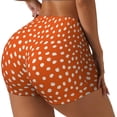 thumbnail image 1 of Balery Dots On Orange Background Pantalones cortos de entrenamiento estampados para mujer, sin costuras, ajustados, para gimnasio, yoga, correr, deportes, ejercicio activo, fitness.-Small, 1 of 8
