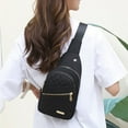 thumbnail image 4 of UYYX Gym Bag Ladies Sport Walking Crossbody Chest Bag Soft Stitch Multi Storage Sling Bag（Black）, 4 of 5