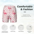 thumbnail image 6 of Picia Cute Flamingo with Heart pattern Mens Swim Trunks with Compression Liner Stretch Beach Shorts Quick Dry with Zipper Pockets No-Chafing Board Shorts-Large, 6 of 9
