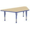 ECR4Kids 30in x 60in Trapezoid Everyday T-Mold Adjustable Activity Table Maple/Blue - Chunky Leg