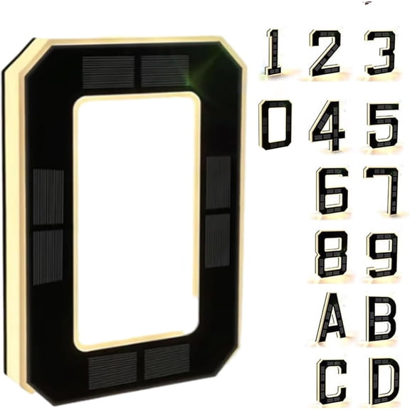 Solar-Powered Outdoor House Number Light with Bright LEDs, Waterproof for Year-Round Night Visibility, DIY Installation to Enhance Home Curb Appeal