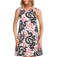 thumbnail image 1 of Fotbe Black Snake Vestido de Verano sin Mangas para Mujer – Vestido Midi Línea A, Estilo Camiseta Floral, Vestido Playero Casual y Fluido, 1 of 7