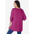 thumbnail image 2 of Woman Within Plus Size 7-Day Three-Quarter Sleeve Pintucked Henley Tunic, 2 of 6