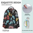thumbnail image 5 of Game Controller Black Pattern Backpack for School, Cute School Bag with Adjustable Shoulder Straps and Padded Back, 15.3"x11"x7.1", 5 of 5