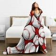 thumbnail image 5 of DouZhe Ultra-Soft Micro Fleece Lightweight Flannel Bed Blanket, Baseball Softball Ball Sport Print Cozy Warm Throw Blankets, 60"x50", 5 of 7