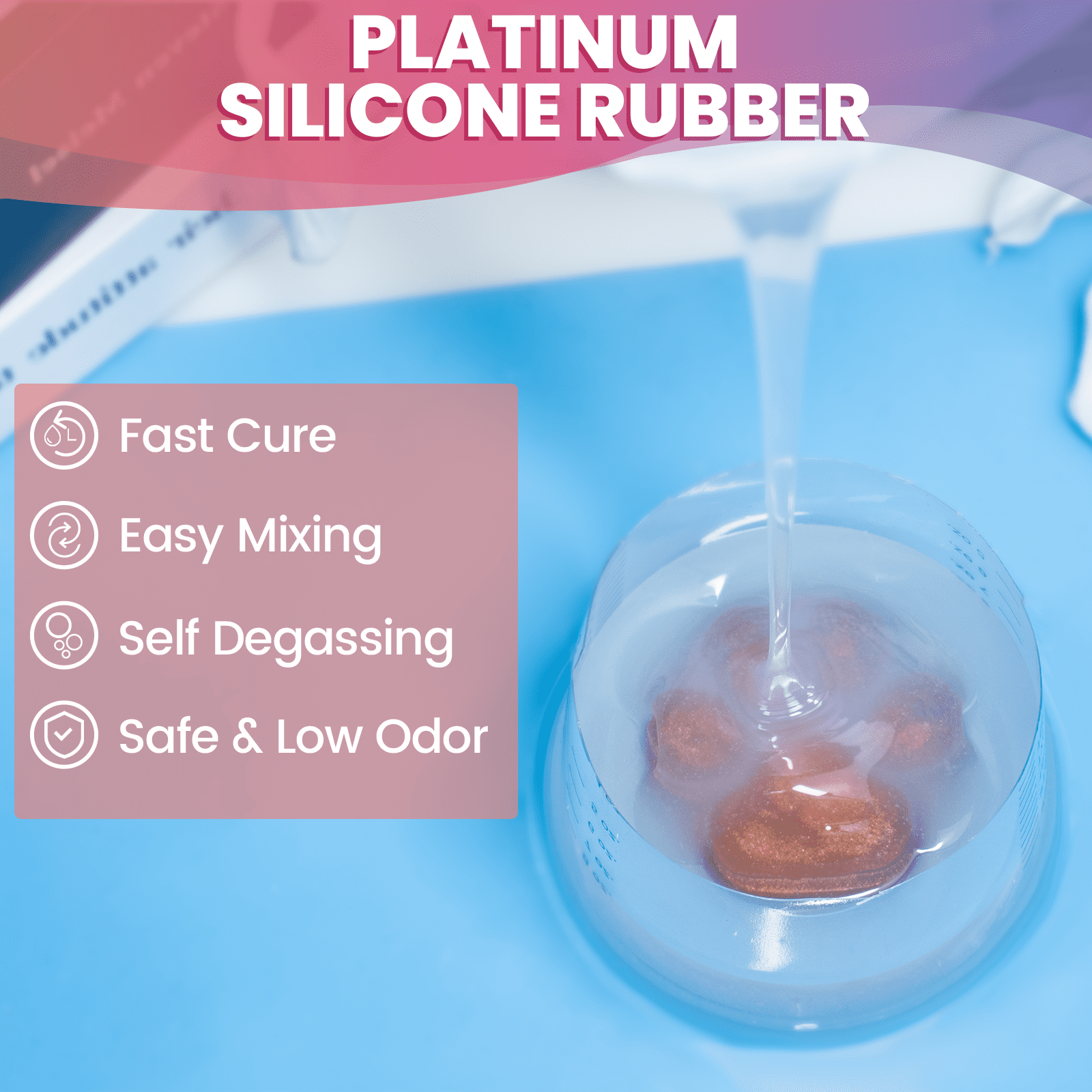 Panda Resin 34 oz Silicone Mold Making Kit, Translucent Fast Cure Liquid Rubber for Resin Soap Candle Molds