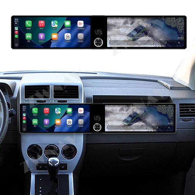 ZWNAV Dual 12.3 inch Screen Car Radio For Jeep Compass 2007-2009 Android GPS Navigation Multimedia Video Player Stereo Receiver Head Unit