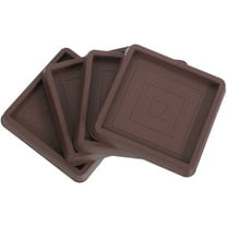 Set of 4 Square Furniture Caster Cups with Adjustable Legs and Non-Slip Mats for Stability