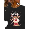 thumbnail image 3 of DYMADE Women Festival Printed Round Neck Long Sleeve Pullover T-shirt Top, 3 of 4