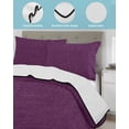 thumbnail image 4 of Quilts Full Size, Dark Purple Soft Comforter Bedding Set for Bed, Farmhouse Burlap Solid Brown Color Modern Linen Texture Lightweight Quilted Bedspread with Pillow Cover(2 Pieces), 78x90 Inch, 4 of 6