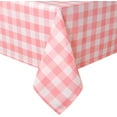 thumbnail image 1 of Checkered Square Tablecloth - Stain Resistant, Waterproof and Wrinkle Resistant Washable Table Cloth for Dining Room, 60 x 60 Inch, Peach Pink and White Gingham Pattern, 1 of 6