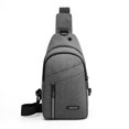 thumbnail image 1 of Bolso de pecho para hombre Bolso de hombre Resistente al desgaste Impermeable Tela Oxford Estilo de negocios Soporte para auriculares informal Bolso de pecho estilo coreano, 1 of 6
