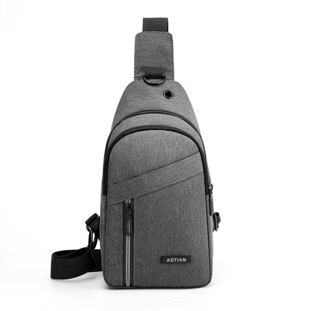 Bolso de pecho para hombre Bolso de hombre Resistente al desgaste Impermeable Tela Oxford Estilo de negocios Soporte para auriculares informal Bolso de pecho estilo coreano