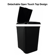 Mainstays Kitchen Trash Can, 7.6 Gallon Plastic Garbage Bin with Touch Top Lid, Black