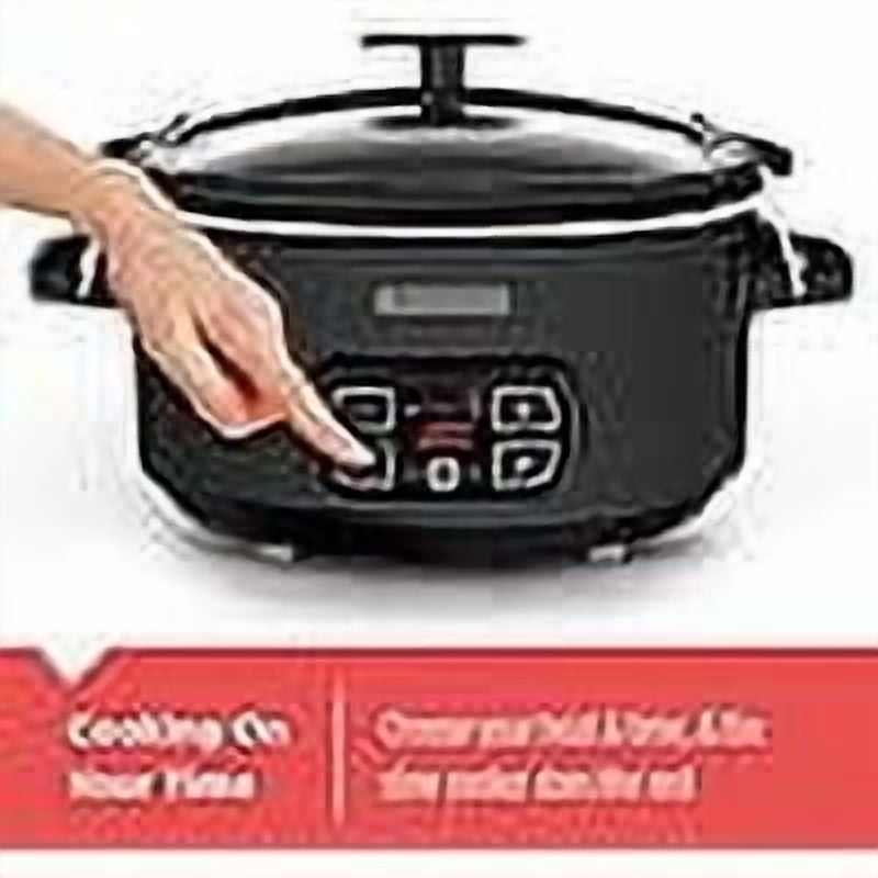 BLACK+DECKER 7-Quart Slow Cooker, SCD4007, Chalkboard Exterior, Locking Lid, 3 Heat Settings, Removable Stoneware Crock