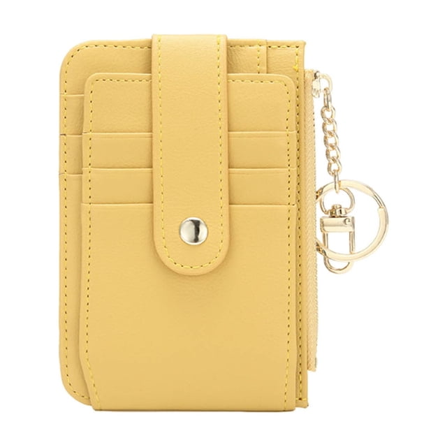 New Release,Storage Trunks & Bag,Card Bag Overseas ID Bag, Large Capacity Wallet with Card Slots, Solid Color Small Card Holder for Travel and Daily Use, | Pu, Yellow-278 MIANHT
