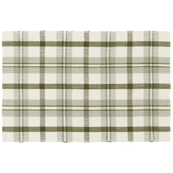 Mainstays 24"x36" Green Plaid Outdoor Layering Rug