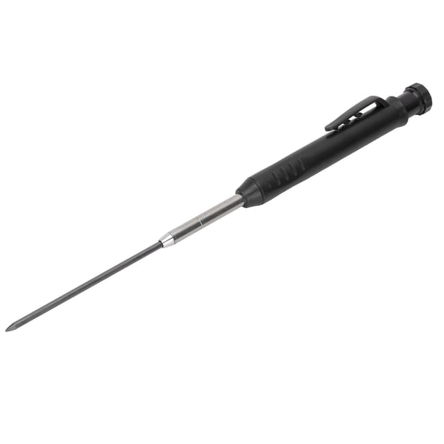 Carpenter Pencil, Deep Hole Labor Saving Easy Operation Comfortable Grip Mechanical Pencil for Marking Metal Plastic Black