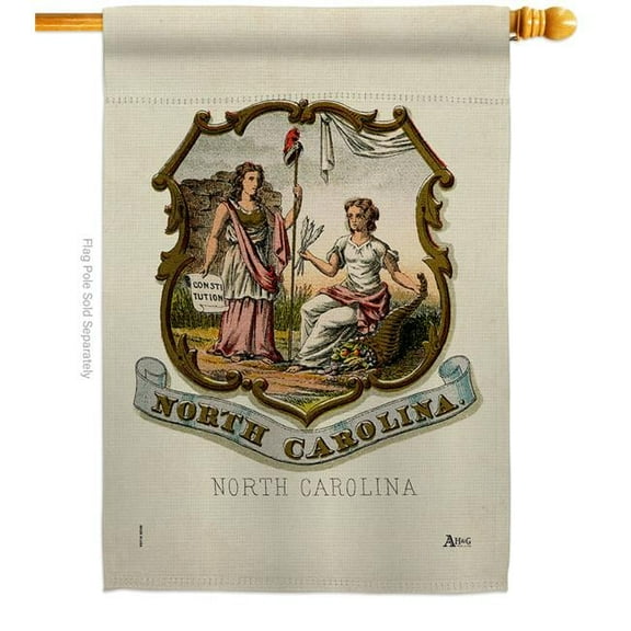 Americana Home & Garden H141240-BO 28 x 40 in. Coat of Arms North Carolina House Flag with Americana States Double-Sided Decorative Vertical Banner Garden Yard Gift