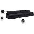 thumbnail image 2 of Meridian Furniture Comfy Black Linen Textured Fabric Modular Sofa, 2 of 10