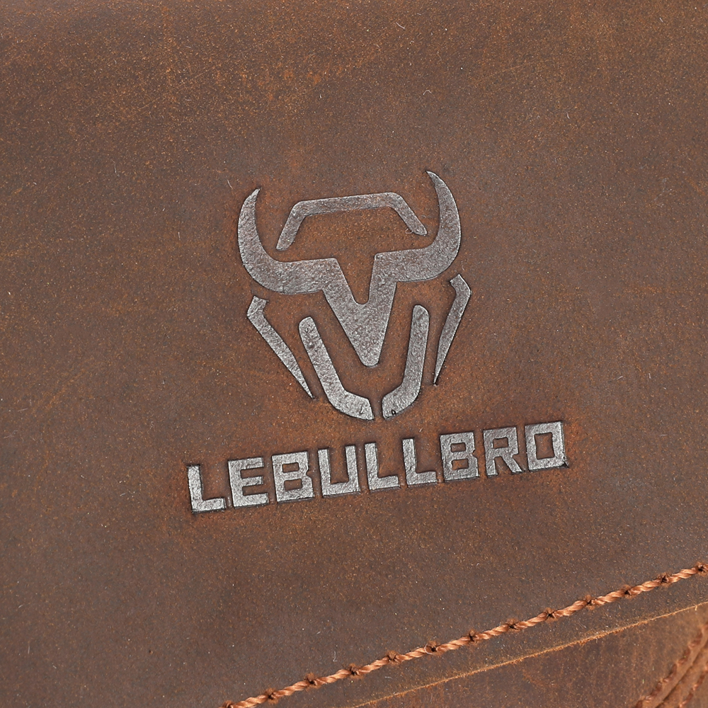 LEBULLBRO Retro Men's Sling Leather Shoulder Crossbody Bags Vintage Medium Handbag