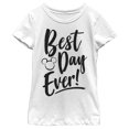 thumbnail image 1 of Disney Characters Best Day Girl's Solid Crew Tee, White, Large, 1 of 4